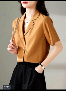 Widiafashionofficial pakaian wanita Atasan/Blouse Atasan Wanita lengan pendek style korea model FANNY