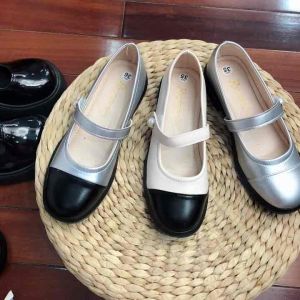 Giày búp bê BB65 quai ngang mũi tròn gắn hạt ngọc