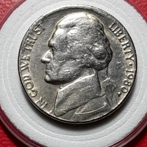 Koin Asing Klasik Koleksi Jadul Five Cents Tahun 1980 BEKAS