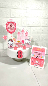 Hello Kitty Princess Cake Topper (High-quality Personalize Ready-to-use)
