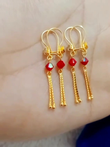 Anting Jurai Dewasa Perak Asli 925 Lapis Emas