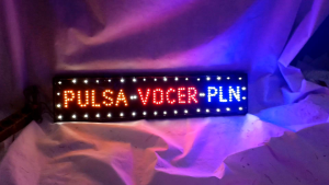 papan lampu led tulisan PULSA VOCER PLN 80X20 CM besar