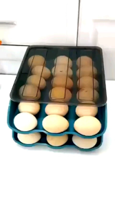 ＃265＃双层滚蛋鸡蛋盒 Double-layer Egg Storage Box Rolling Egg Drawer Box Refrigerator Egg Tray Kitchen Organization