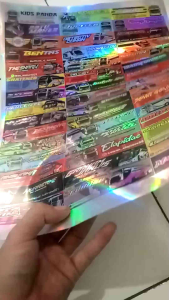 sticker hologram anti air 45 kotak dalam 1 lembar bahan vinly/ sticker asli bus basuri