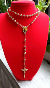 Rosary Necklace Stainless steel Gold(18 inches)