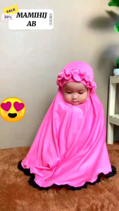 Mukena Anak Perempuan BABY KIDS Bayi Balita Jersey Adem Tanggung Polos Kecil 1 2 3 4 5 6 Tahun RUKUH ANAK