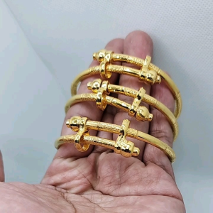 Gelang Lidi Ukir Pasir Lapis Emas 24k Tebal 3mm