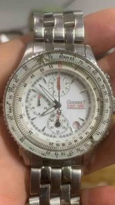 Đồng hồ nam hiệu ST.PAUL INTERNATIONAL QUARTZsize 42mm chạy 6 kim 1 cốt hai lịchkim 24h niềng có xoaymặt số và khung máy có vết đáy xoáy chống nước 10BARdây thép không gỉ khóa zin cho cổ tay 18cm trở lại