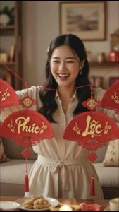 Combo Khánh Quạt Nhung Chữ Tết-Phúc-Lộc -Thọ màu đỏ mang tài Lộc may mắn đầu năm -BigLove