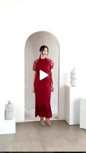 Gaun Floral Kintamani Full Length dengan Renda Motif Alami untuk Gaun Pengantin/Kondangan