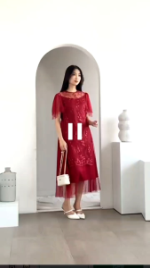 Dress Gaun Wanita Remaja Putih Polos Mewah Casual Valerie Bordir Mutiara Panjang Satin Tile Velvet Pesta