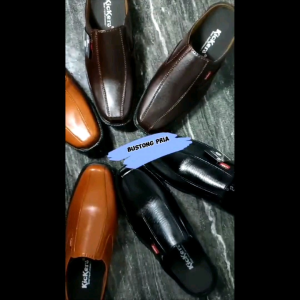 GRATISONGKIR+COD Sepatu Slip On Pria Dewasa Bahan Kulit Sintetis Sepatu Bustong Pria Slop Selop Pria