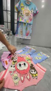 10-45kg LABUBU + bộ tay ngắn quần dài bé gái thun lạnh mềm mịn bền đẹp 090