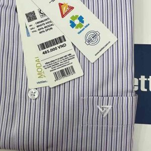 Áo sơ mi viettien ngắn tay lai bầu (1M0863)