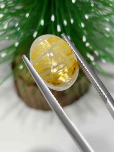 ธนาภรณ์GSH1020พลอยไหมทองพรีเมี่ยม 9.65 กะรัต เส้นไหมทองเรียงสวย