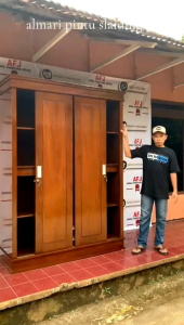 LEMARI/ALMARI PINTU SLIDING KAYU JATI