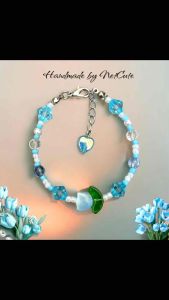 [BUY 2 GET HADIAH] Blue Tul1p Bracelet (14cm) - Gelang Manik NetCute - gelang Korea aksesoris Beads
