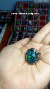 Cincin batu wisanggeni hijau RS / green fire opal api hijau