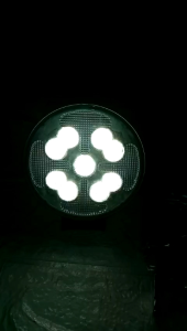 Lampu LED Tembak Sorot Slim Kipas Mobil 3 Mode Bulat Merah