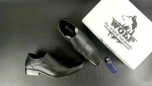 Sepatu Pria ORIGINAL WOLF Pantofel Kulit Formal Casual Kerja Kantor Slip On Selop Slop Loafers Gaya Resmi Pesta Hitam