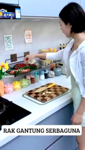 Rak gantung tempel kamar mandi / rak dinding dapur tempel