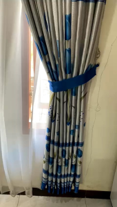 Gorden poni atas pintu satu set lebar 230cm tinggi 135cm model smokring