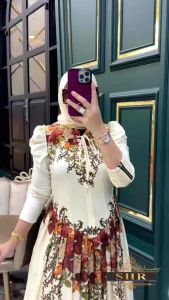 Gamis Bludru Langsing Mix Ceruti: Pakaian Wanita Nyaman & Elegan