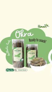 Himari Keripik Sayur Okra Hijau Kering Cemilan Sehat Halal Kemasan Jar 750ml - 1300ml