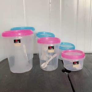 UniGlobal Set of 3 Seal Canister Food Keeper Storage Kitchen Food Container Seal Pot Candy Storage