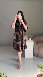 Daster kimono full kancing beli 3 pcs