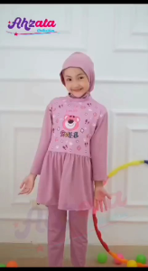 Baju Renang Anak Perempuan Lengan Panjang Ahzata Baju Renang Set Hijab Swimming Suit Baju Renang Anak Lengan Panjang Premium