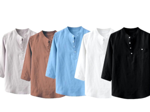 BINS baju koko kemeja pria tangan 3/4 termurah bahan katun sigarette premium