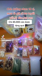 chè dưỡng nhan ( tuyết yến ) 500g 14 vị tặng kèm hạt sen tuyết yến hoặc lệ đào