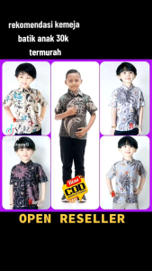 KEMEJA BATIK ANAK LAKI-LAKI LENGAN PENDEK | Kemeja Batik Anak - batik anak - baju batik anak laki-laki umur 2 sampai 10 tahun hem batik anak - bisa bayar ditempat