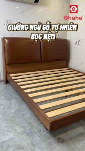 Giường Ngủ Gỗ Tự Nhiên Gỗ Tần Bì Ash Cao Cấp Bọc Nệm OHAHA - GGTN023