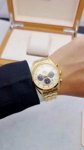 ĐỒNG HỒ NAM CHÍNH HÃNG Orient RA-TX0301G10B Solar Contemporary Chronograph Gold Case & Stainless Steel For Men