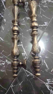 Handle gagang pintu kuningan panjang 60cm model payung ukir berbahan full kuningan terbaik