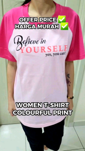 Lady T-shirt Print Colorful.