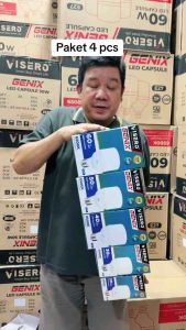 Lampu LED Visero Genix T60 4PCS Cahaya Putih Bohlam Capsule Jumbo SNI E27