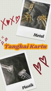 [10 BIJI] TANGKAI KARTU UCAPAN BAHAN METAL MODEL BULAT DAN HATI TINGGI SEKITAR 34CM TANGKAI KARTU METAL BESI METALIK BINTANG STICK HOLDER STIK KARTU UCAPAN