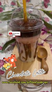 #ช็อกโกแล็ตลาเต้ ของปลอมโชว์ สินค้าไม่เน่าไม่เสีย #โมเดลช็อกโกแล็ตลาเต้ #ช็อกโกแล็ตปลอม แก้ว 16 ออนซ์ ราคาเฉพาะแก้วน้ำจ้า