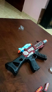 SPIDERMAN toys gun with smoke battery operated toys soundlight and shock