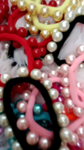 10 PIECES NEON HAIRTIE WITH PEARL