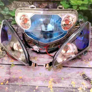 TERBARU REFEKTOR LAMPU DEPAN MIO SPORTY COSTUM BIRU PLUS LAMPU SEN SEIN MIO MODEL MX COSTUM BIRU