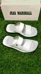 Sandal Kulit Pria Jeas Marshall - Kulit Sapi Asli 100% - JM 06 Putih ( Produksi Sendiri )