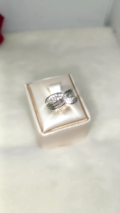 CINCIN SILVER TITANIUM MODEL SILANG TEBAL PERMATA ANTI KARAT TIDAK LUNTUR / CINCIN WANITA PERAK TITANIUM MODEL TERBARU KOREA MODIS / CINCIN WANITA MODEL KOREA TITANIUM