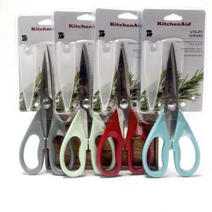 KitchenAid Authentic Utility Kitchen Shears/Scissors with Protective Sheath (Black Gray Aqua Sky Dark Blue and Red)