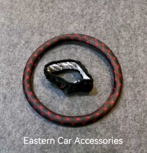 Car Steering Cover Fit For 38cm(14inch wheel cover) / 42cm(16inch elastic cover) Microfiber Leather