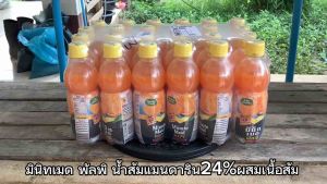 มินิทเมด พัลพี น้ำส้มแมนดาริน ผสมเนื้อส้ม ขนาด 335 มล. ยกลัง 24 ขวด
