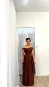Valerie Maxi Off-Shoulder Dress – Bridesmaids | Entourage Gown | One Slit Neoprene Dress by Lachica’s Apparel | Church Wedding | S–L